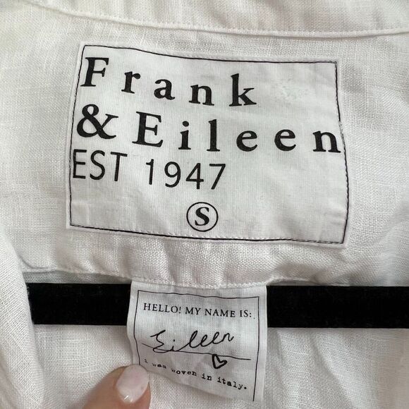 Frank & Eileen Eileen Shirt Women's Small White Crinkle Long Sleeve Button Down - Picture 5 of 8